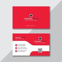 Red Creative Modern Clean Business Card Design Template Free Vector