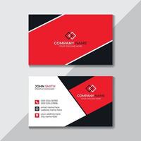 plantilla de diseño de tarjeta de visita limpia corporativa roja vector gratis