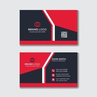Red Creative Stylish Shape Business Card Design Template Free Vector