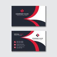 Professional Stylish Business Card Design Template Red and Black Color Free Vector