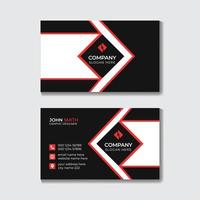 Black Creative Stylish Business Card Design Template Free Vector