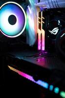 Rainbow colored illumination of a gaming computer photo