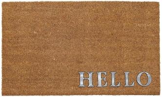 Classic beige and Silver zute coir Outdoor Door mat with Hello text photo