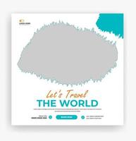 travel the world social media post template vector