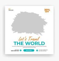 travel the world social media post template vector