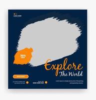 travel the world social media post template vector