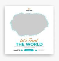 travel the world social media post template vector