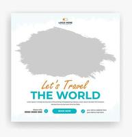 travel the world social media post template vector