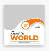 travel the world social media post template vector