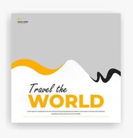 travel the world social media post template vector