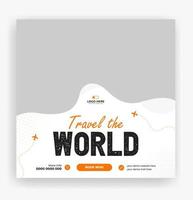 travel the world social media post template vector