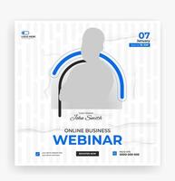 Online business conference social media post template vector
