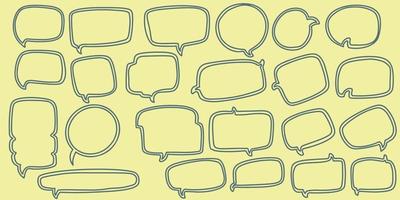 Twenty three Hand drawing doodle speech bubble set. Hand Drawn Comics vector