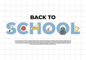 Back to school education magnifier, basketball, ruler, bag and clock vector