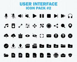 Web and App User Interface Icons Set, Vector UI Solid Glyph Icon Collection