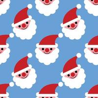 just cute santa seamless pattern design vector on blue