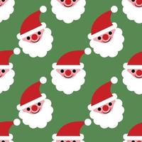 just cute santa seamless pattern design vector on green