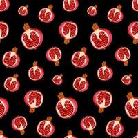 Pomegranate Fruit Vector Seamless Pattern