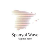 modern spanish map wave logo template designs vector illustration simple