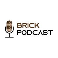 logotipo de podcast para bienes raíces o diseño de logotipos de construcciones de edificios vector