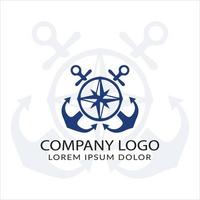 diseño de logotipo de ancla de barco vector