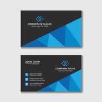 Blue Abstract Stylish Business Card Design Template Free Vector