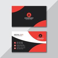 Red and Black Creative Modern Stylish Shape Business Card Design Template Free Vector