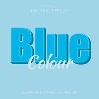 efecto de texto de color azul vector