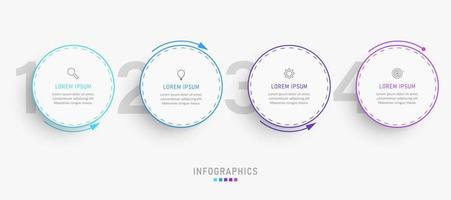 Vector Infographic label design template with icons and 4 options or steps. Can be used for process diagram, presentations, workflow layout, banner, flow chart, info graph.
