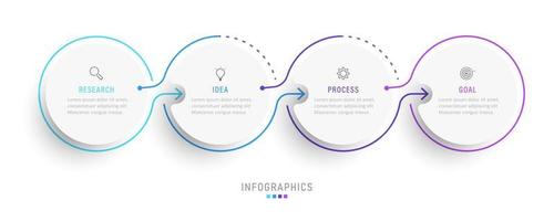 Vector Infographic label design template with icons and 4 options or steps. Can be used for process diagram, presentations, workflow layout, banner, flow chart, info graph.