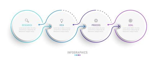 Vector Infographic label design template with icons and 4 options or steps. Can be used for process diagram, presentations, workflow layout, banner, flow chart, info graph.