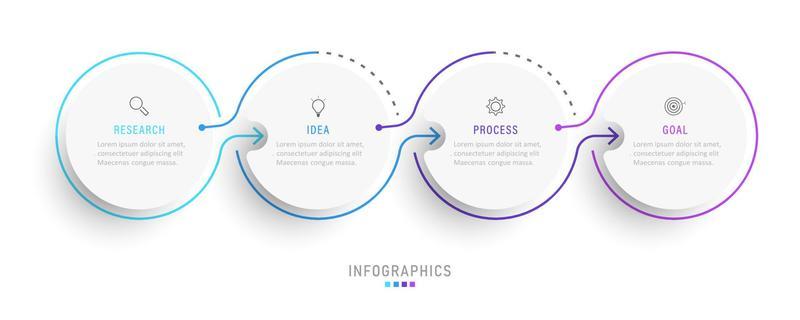 Vector Infographic label design template with icons and 4 options or steps. Can be used for process diagram, presentations, workflow layout, banner, flow chart, info graph.