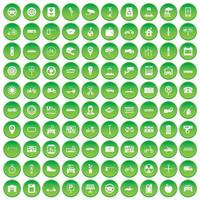 100 parking icons set green circle