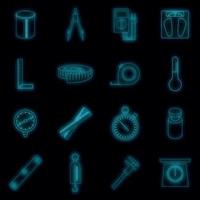 Measure tools icons set vector neon