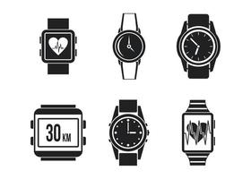 conjunto de iconos de reloj inteligente, estilo simple vector