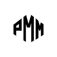 diseño de logotipo de letra pmm con forma de polígono. diseño de logotipo de forma de polígono y cubo de pmm. plantilla de logotipo vectorial hexagonal pmm colores blanco y negro. monograma pmm, logotipo comercial e inmobiliario. vector