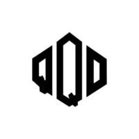 QQO letter logo design with polygon shape. QQO polygon and cube shape logo design. QQO hexagon vector logo template white and black colors. QQO monogram, business and real estate logo.