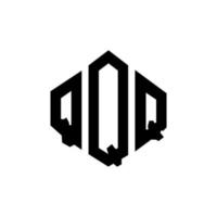 QQQ letter logo design with polygon shape. QQQ polygon and cube shape logo design. QQQ hexagon vector logo template white and black colors. QQQ monogram, business and real estate logo.
