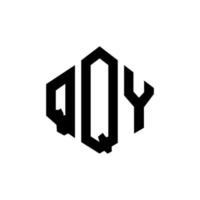 QQY letter logo design with polygon shape. QQY polygon and cube shape logo design. QQY hexagon vector logo template white and black colors. QQY monogram, business and real estate logo.