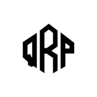 QRP letter logo design with polygon shape. QRP polygon and cube shape logo design. QRP hexagon vector logo template white and black colors. QRP monogram, business and real estate logo.