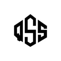 QSS letter logo design with polygon shape. QSS polygon and cube shape logo design. QSS hexagon vector logo template white and black colors. QSS monogram, business and real estate logo.
