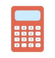 Vector calculator icon. Back to school educational clipart. Cute flat style illustration. Learning, education, or math subject concept