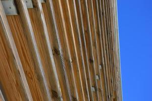 Closeup of a wooden facade photo