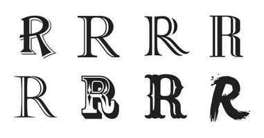 Letter r black,  illustrator Vector