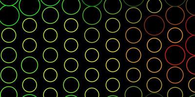 Dark Green, Yellow vector background with circles.