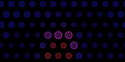 Dark Blue, Red vector pattern with magic elements.