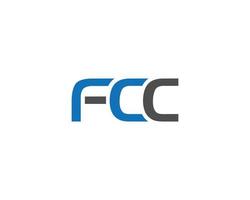 Ilustración de símbolo de vector de idea creativa de diseño de logotipo de carta fcc.