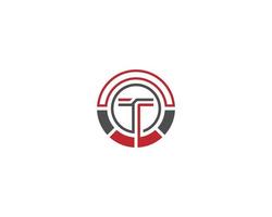 Letter OT or TO Logo Icon Design Line Circle Vector Template.