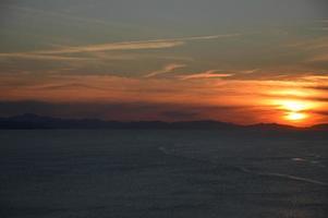 Cloudy sky during the sunset photo