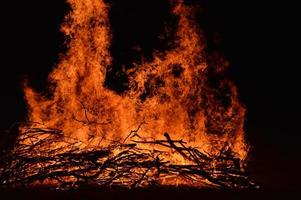 Big bonfire in the night photo